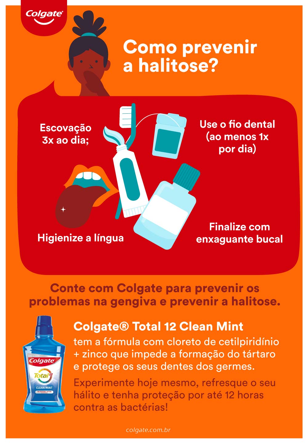 infográfico sobre como prevenir a halitose